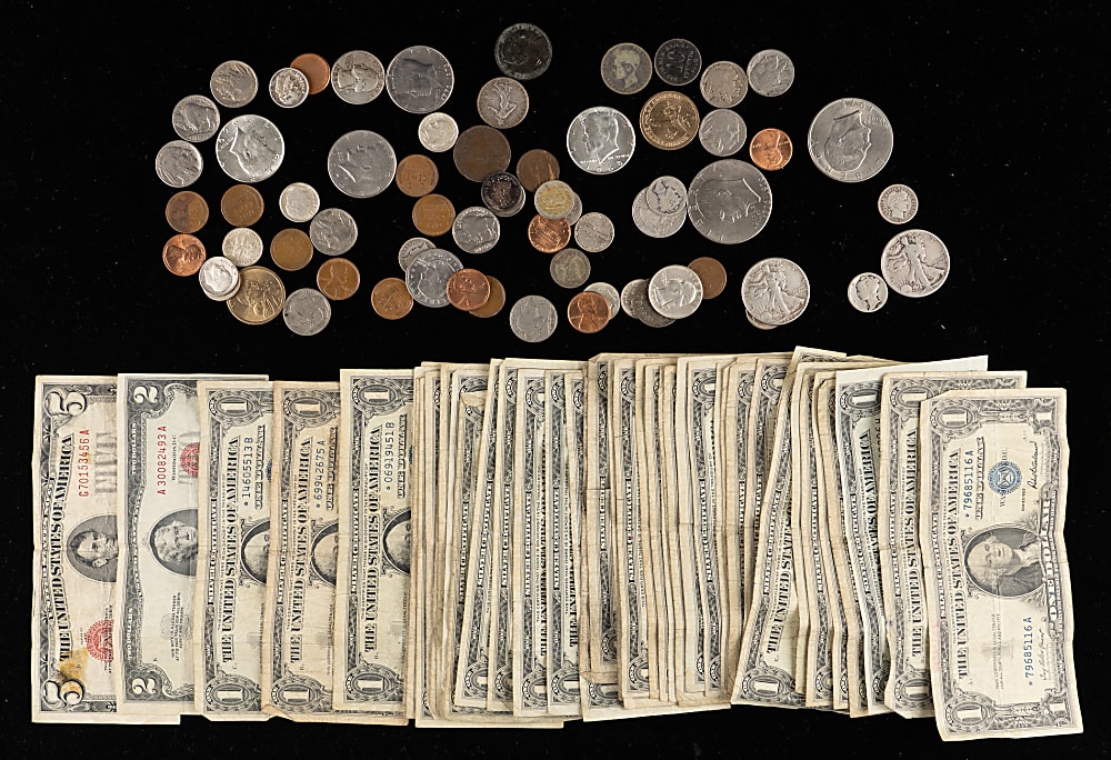 1860s-1990s U.S./Foreign Coin and Paper Currency Treasure Chest Bundle (1,350+)