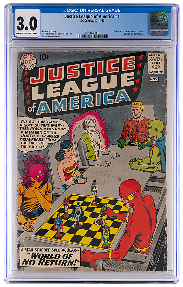 1960 DC Justice League of America #1 First Appearance of Despero - CGC 3.0
