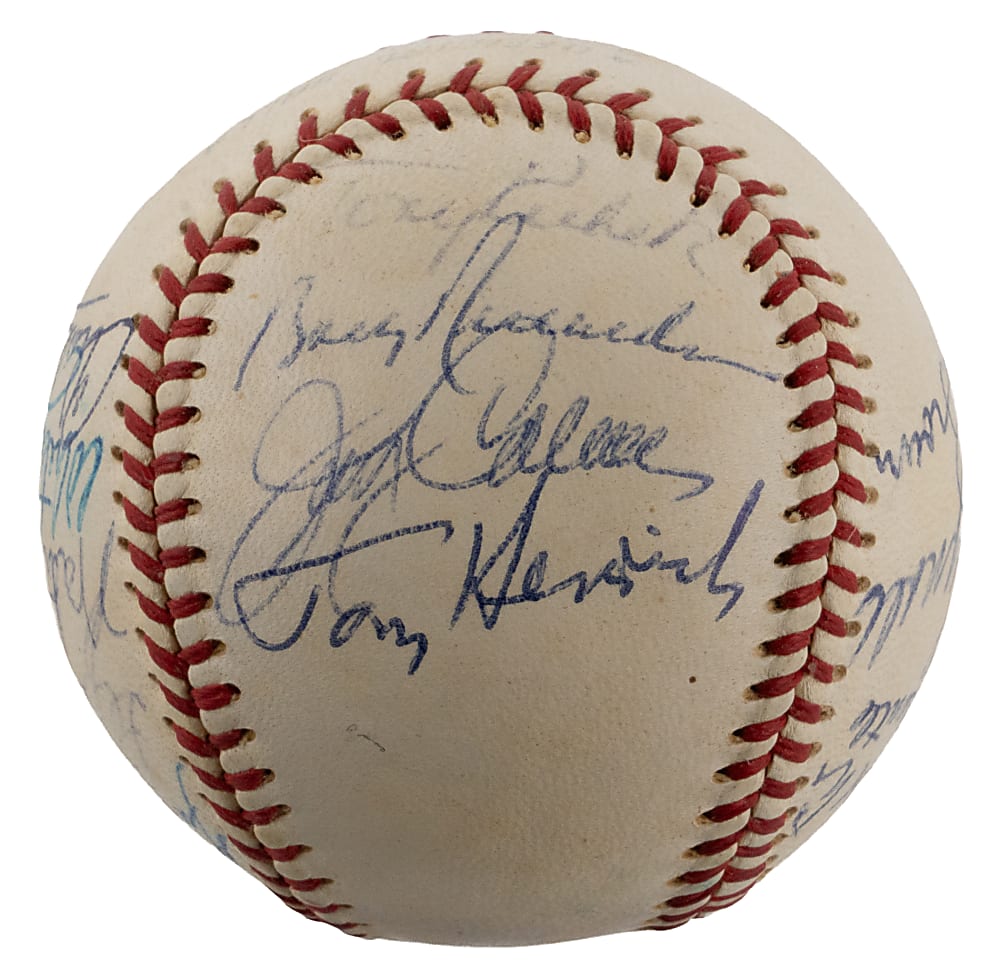 New York Yankees Legends Multi-Signed OAL/Cronin Baseball (15) with (4) Hall of Famers Including Mickey Mantle