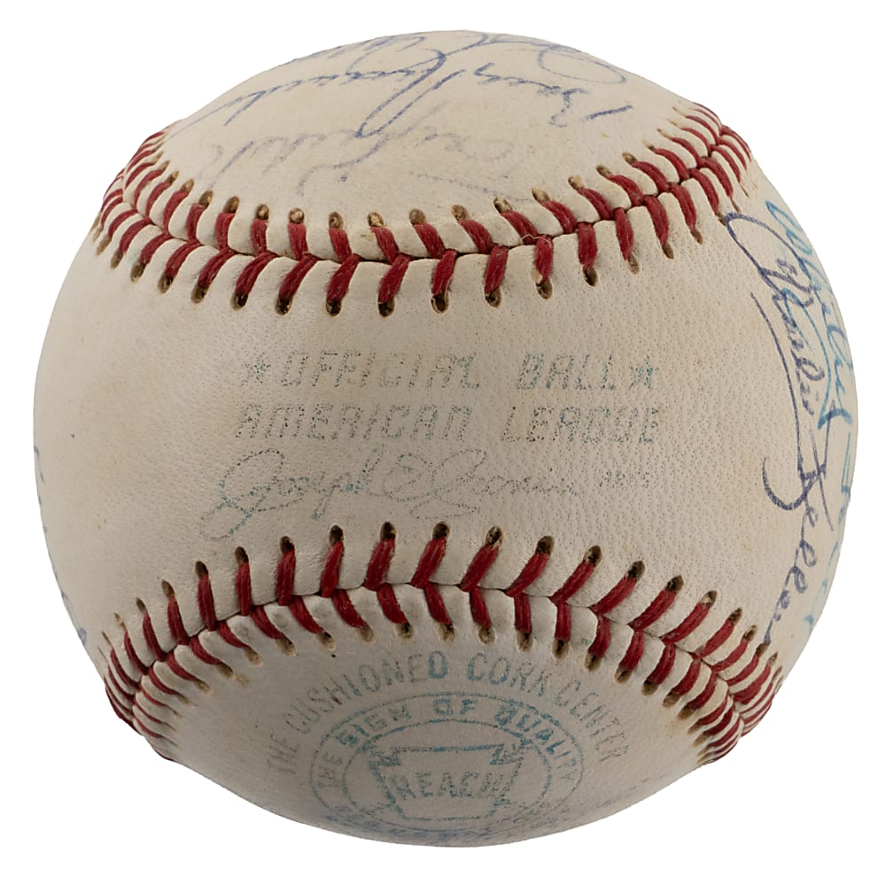New York Yankees Legends Multi-Signed OAL/Cronin Baseball (15) with (4) Hall of Famers Including Mickey Mantle