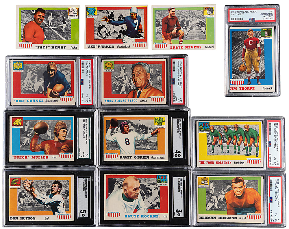 1955 Topps All-American Football Set (100) with (10) Graded Keys