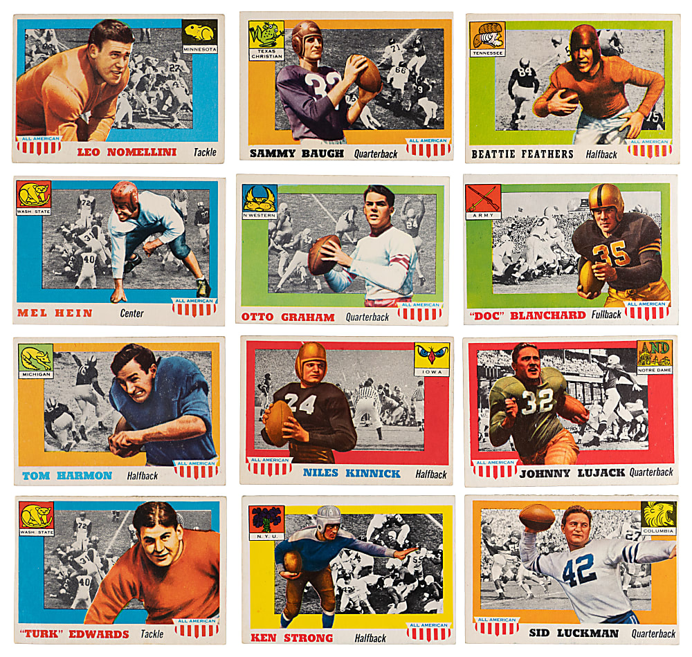1955 Topps All-American Football Set (100) with (10) Graded Keys