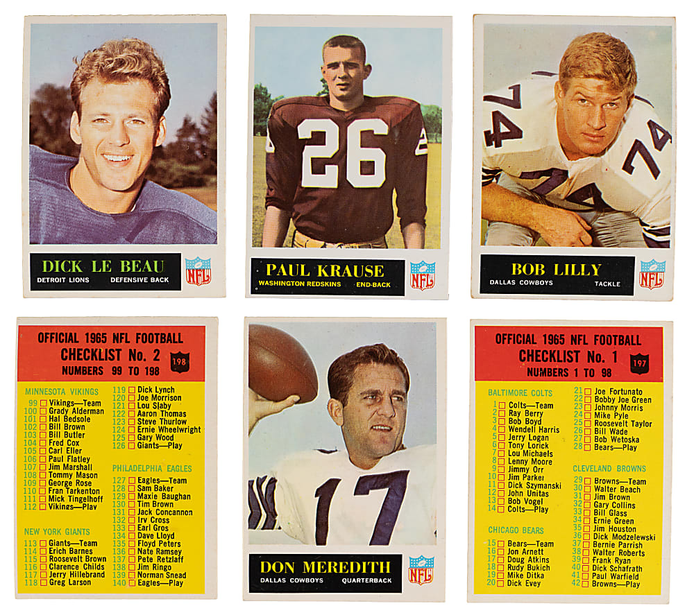 1965 Philadelphia Gum Football Complete Set (198) with PSA EX 5 Jim Brown Plus Wrapper