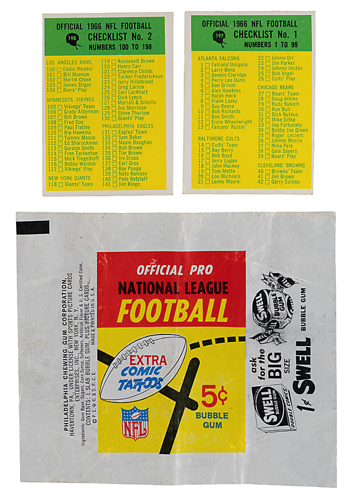 1966 Philadelphia Gum Football Complete Set (198) with Wrapper