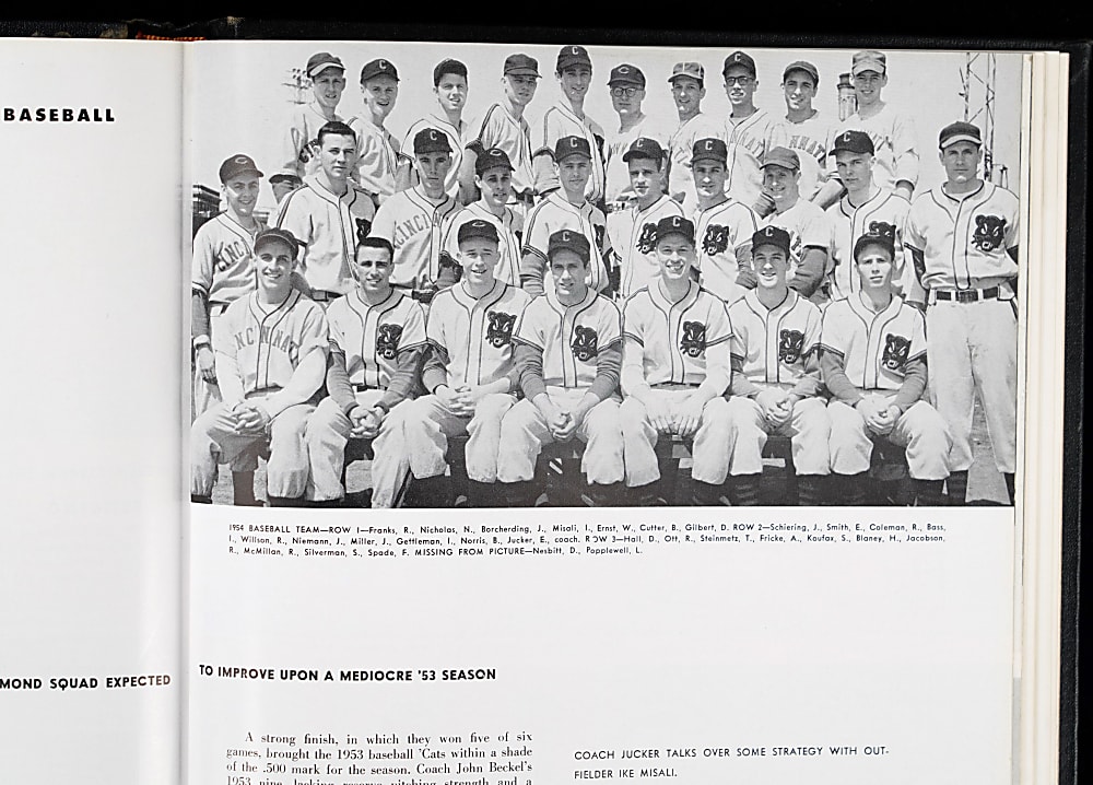 1954 Sandy Koufax University of Cincinnati College Yearbook
