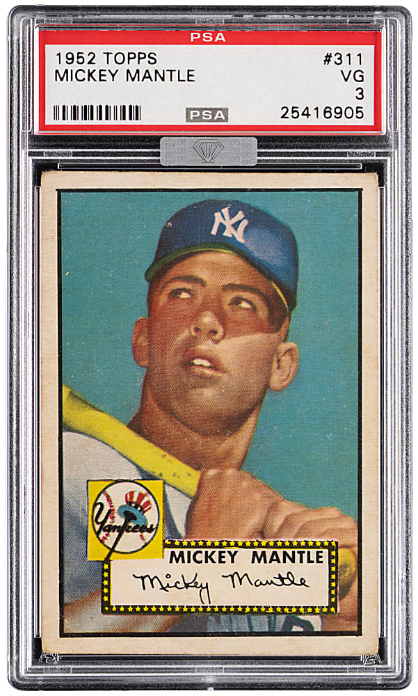 1952 Topps #311 Mickey Mantle High Number PSA VG 3 (MBA Silver Diamond) - Centered!