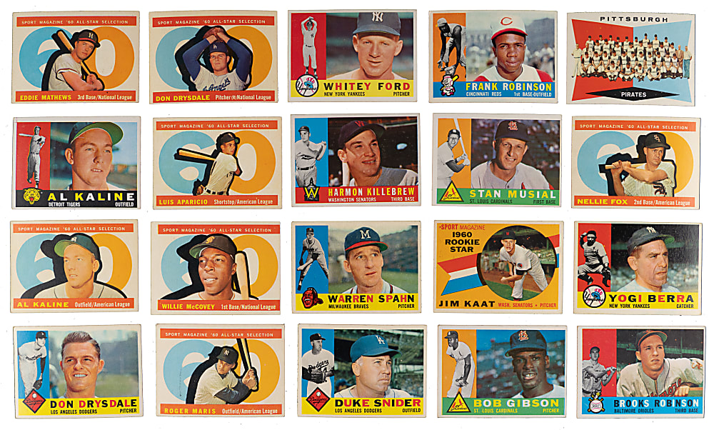 1960 Topps Complete Set (572) with (3) Graded Keys