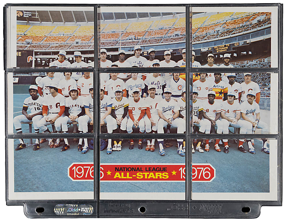 1977 Topps Cloth Stickers Complete Set (55) Plus American & National League Checklist Sets (18) & Wrapper - (74) Total Pieces