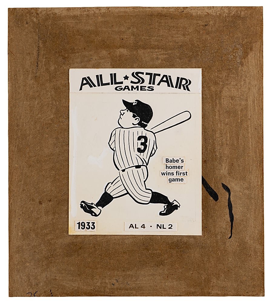 1974 Laughlin All-Star Babe Ruth Original Artwork