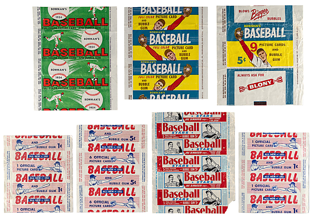 1952-1955 Bowman Baseball Wrapper Group (7)