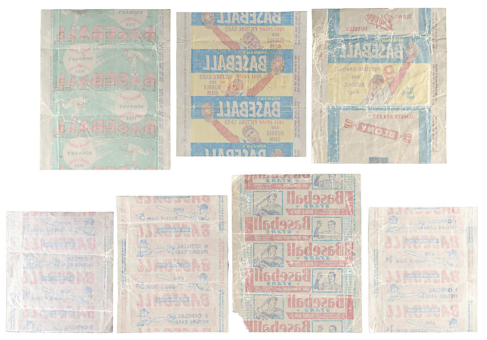 1952-1955 Bowman Baseball Wrapper Group (7)