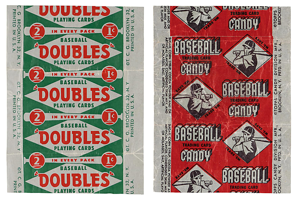 1951 Topps Red & Blue Backs Wrapper Pair