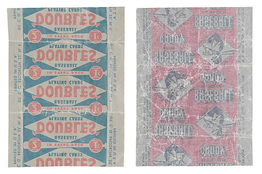 1951 Topps Red & Blue Backs Wrapper Pair