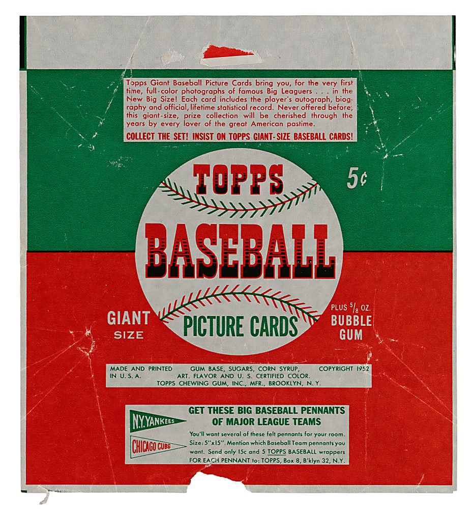 1952 Topps 5-Cent Wrapper