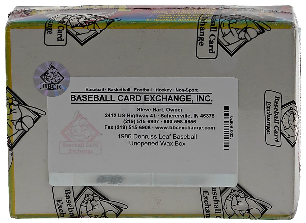 1986 Leaf Unopened Wax Box BBCE