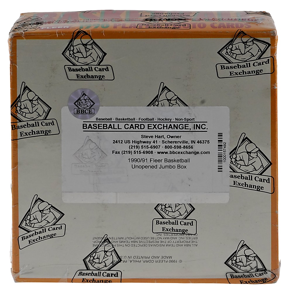 1990-1991 Fleer Basketball Unopened Jumbo Box BBCE