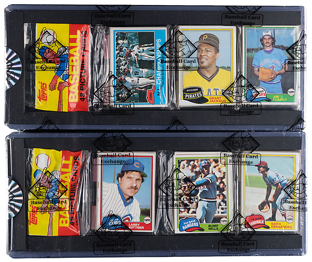 1981-1985 Topps Unopened Rack Packs (8) - Each BBCE with (5) Hall of Famers Showing