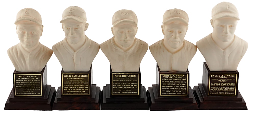 1963 Baseball's Immortal All-Time Major League Stars Hall of Fame Busts Near Complete Set (19/20) with (8) in Original Boxes