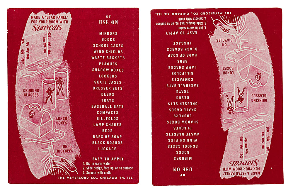 1952 Star-Cal Decals Type 2 Pair with #84-C Rizzuto/Coleman & #85-A Ted Williams In Original Envelopes