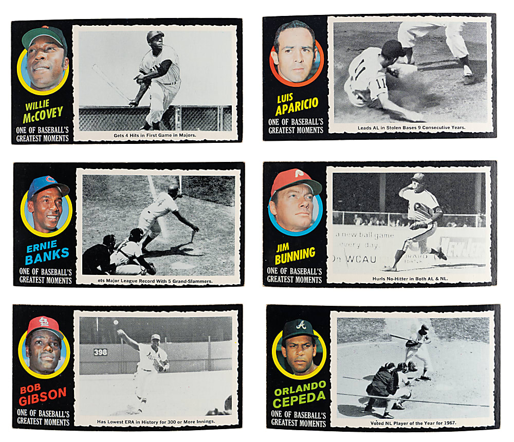 1971 Topps Greatest Moments Starter Set (14) with (6) Hall of Famers