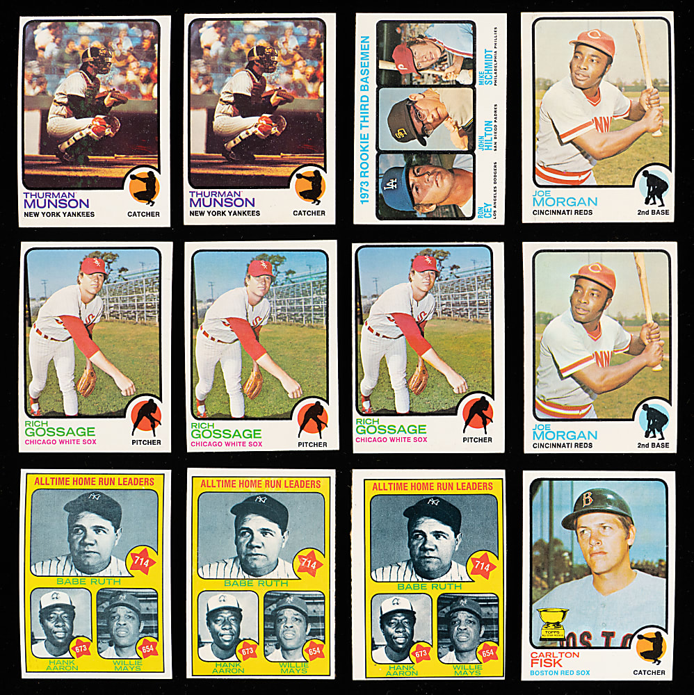 1973 Topps Collection (800+) with (70+) Hall of Famers Including Mike Schmidt Rookie Plus (39) Team Checklists with Near Set (23/24)
