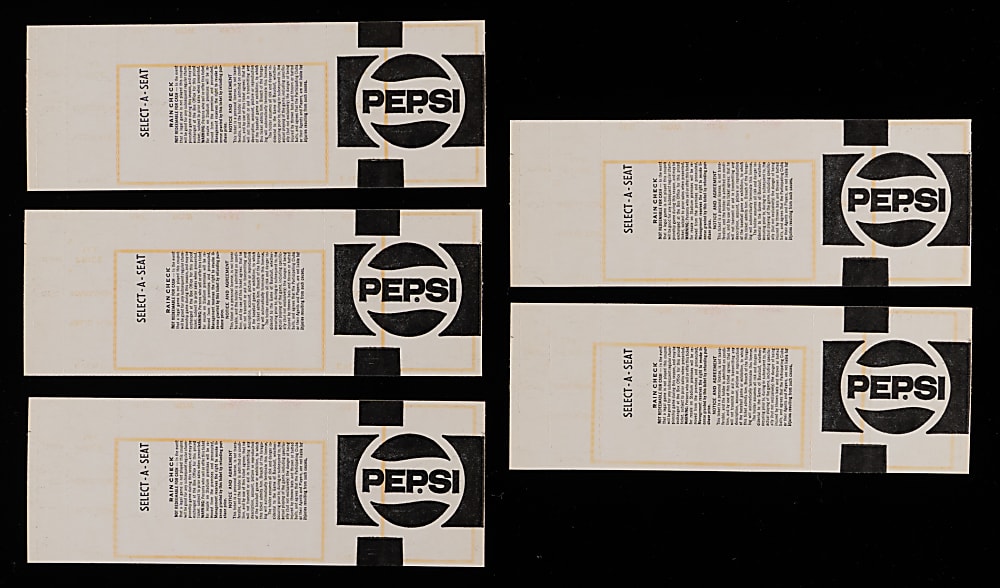 1977 St. Louis Cardinals vs. San Diego Padres Full Unused Tickets (5) - Lou Brock Stolen Base #893 Surpassing Ty Cobb for Most All-Time!
