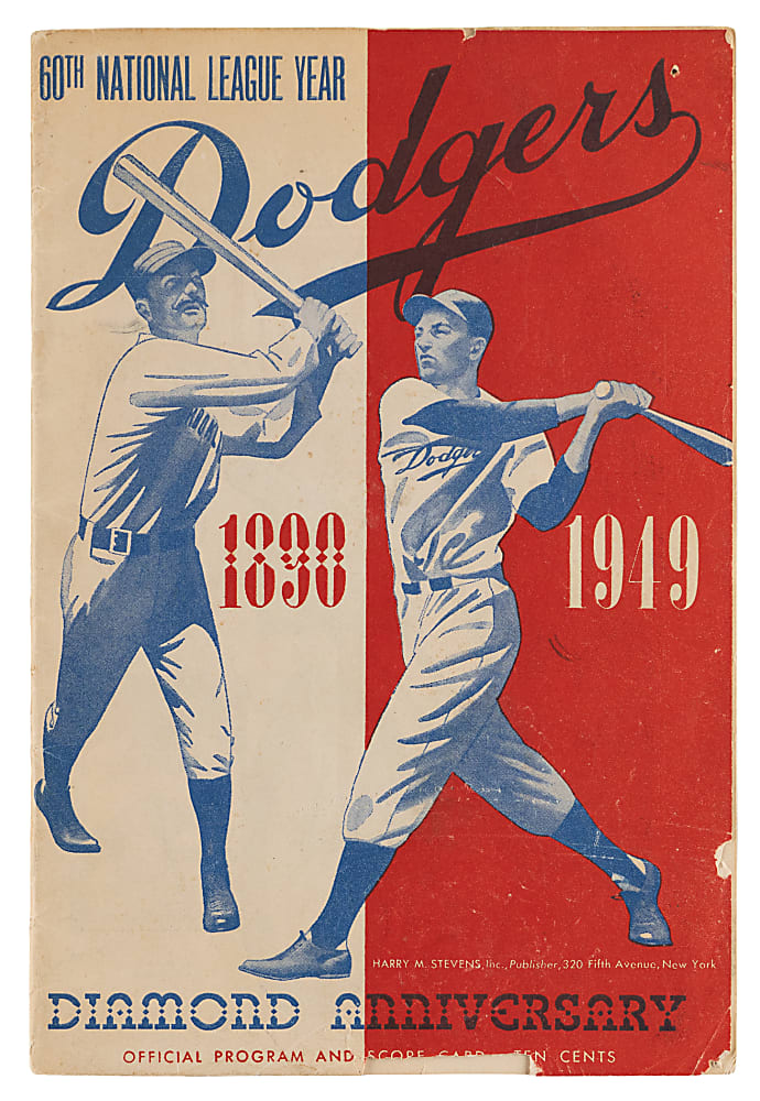 1949 Brooklyn Dodgers Opening Day Program Signed by (16) with Chuck Connors & Duke Snider - Full JSA