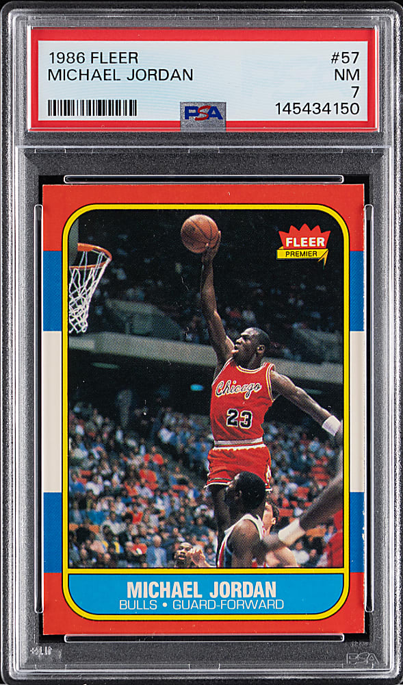 1986-1987 Fleer Basketball #57 Michael Jordan Rookie PSA NM 7