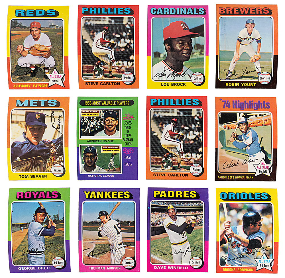1975 Topps Mini Collection (360) with Starter Set (301/660) Including George Brett & Robin Yount Rookies - Clean!