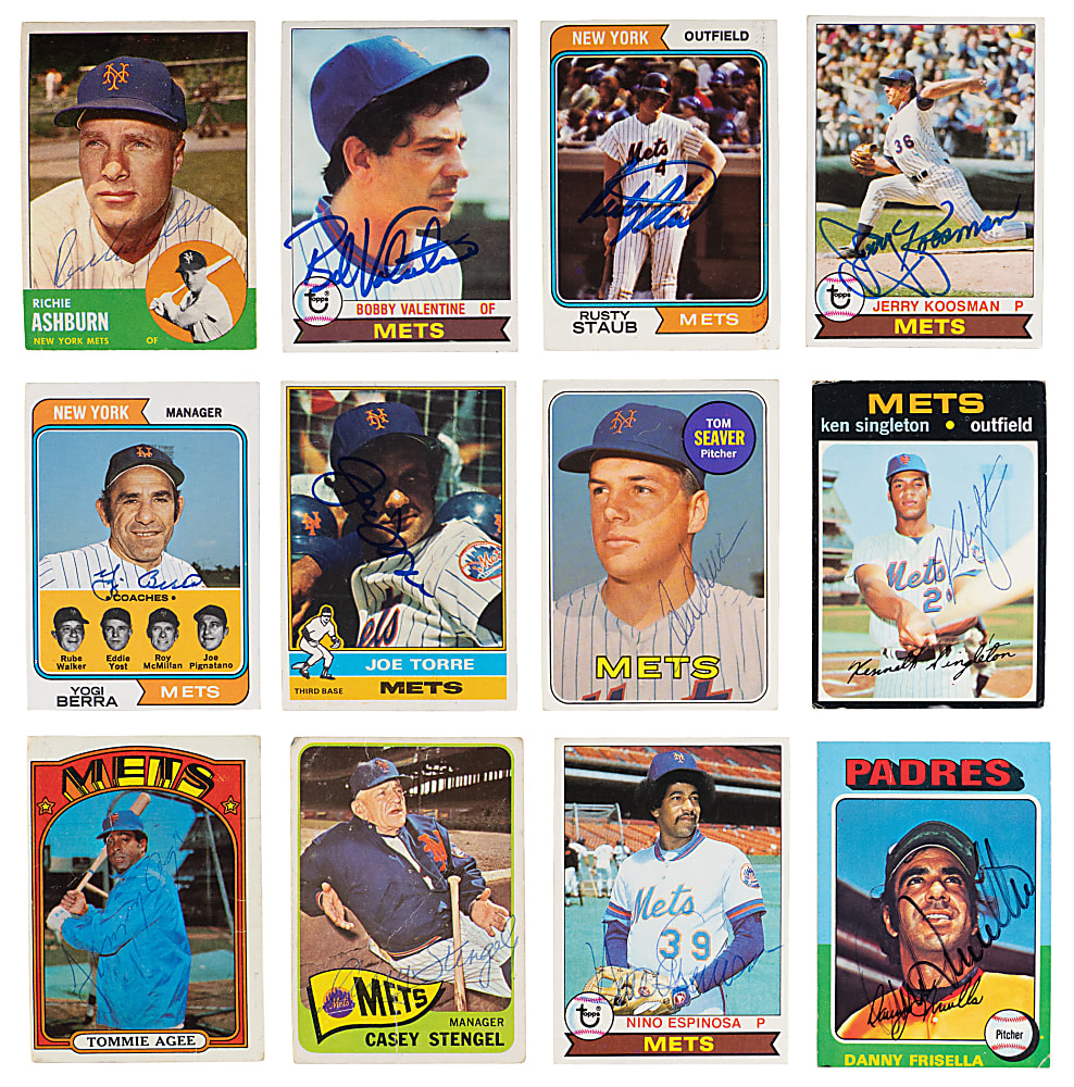 1962-1979 New York Mets Signed Cards (143) with 1969 Topps #480 Tom Seaver