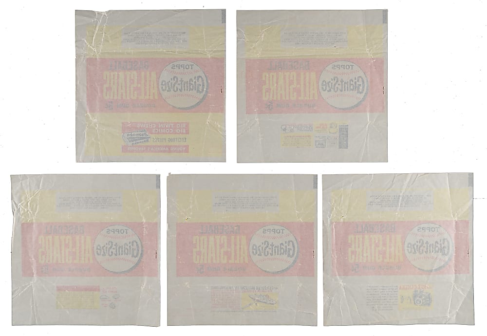 1964 Topps Giants Wrapper Group (5) with Different Ad Variants