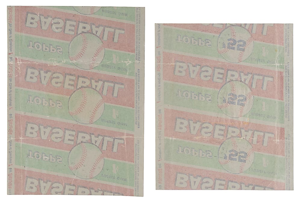 1955 Topps 1-Cent Wrapper Pair with Dated & Undated Versions