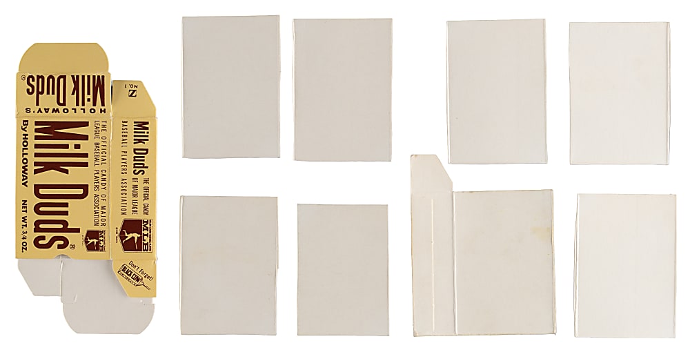 1971 Milk Duds Group (9) with (3) Hall of Famers & (1) Unfolded Box