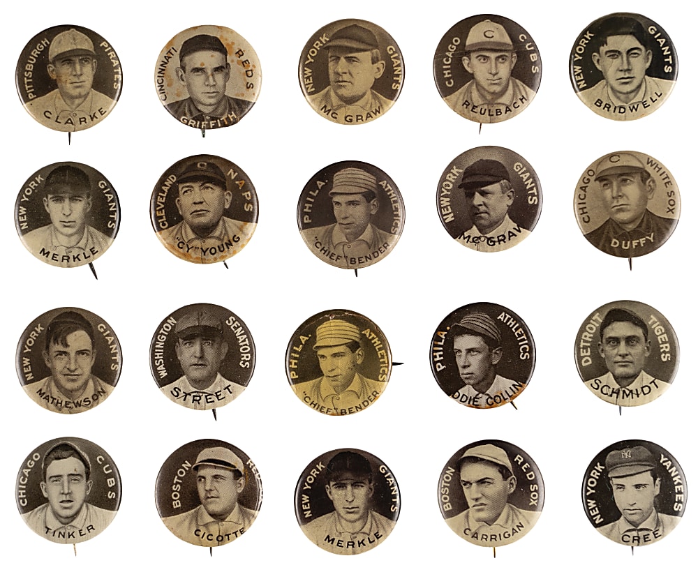 1910 P2 Sweet Caporal Pins Collection (102) with (11) Hall of Famers Including Christy Mathewson & Cy Young