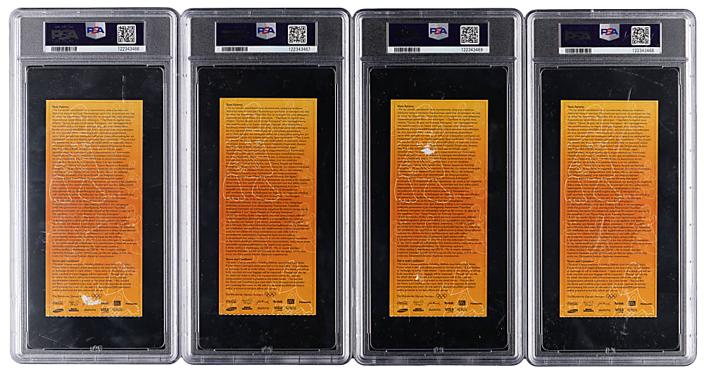 2004 Athens Olympics Michael Phelps PSA Graded Gold Medal Near Set (4/5) - Including 1st Ever Gold Medal