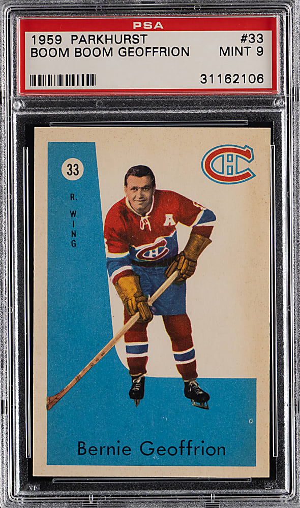 1959 Parkhurst Hockey #33 Boom Boom Geoffrion PSA MINT 9 - Only 1 Higher