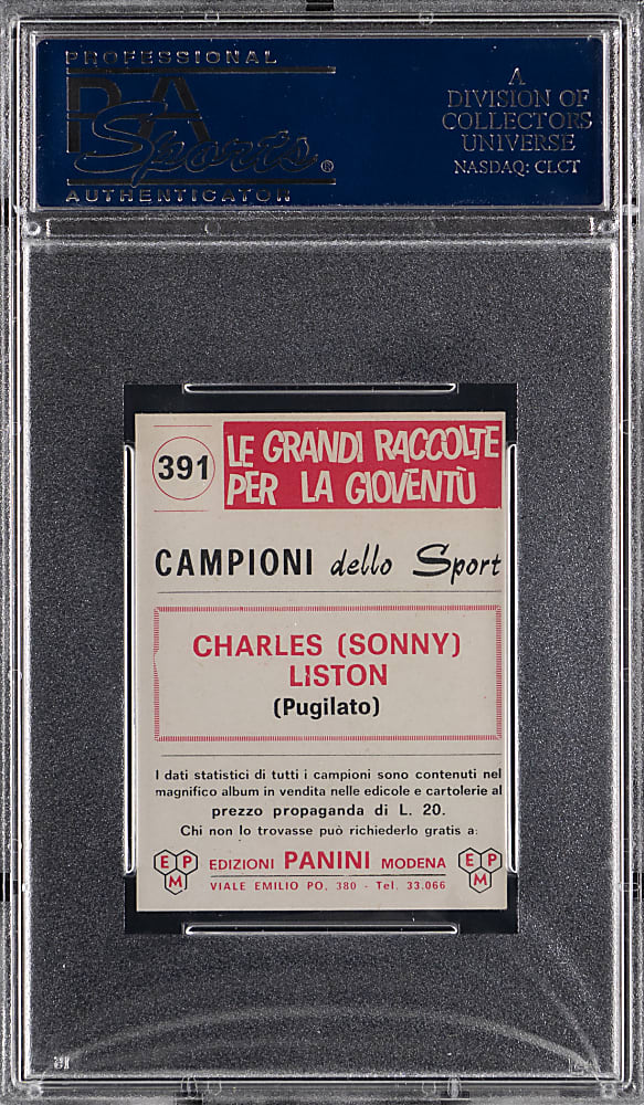 1966 Panini Campioni Dello Sport #391 Sonny Liston Rookie PSA NM-MT 8