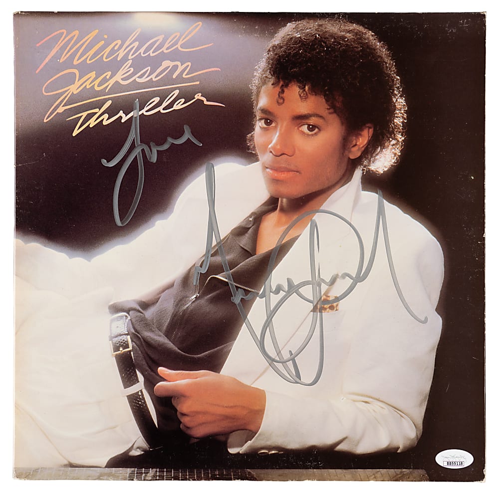 Michael Jackson Boldly Signed 1982 Thriller Album Cover With Full JSA LOA - Mammoth Signature!
