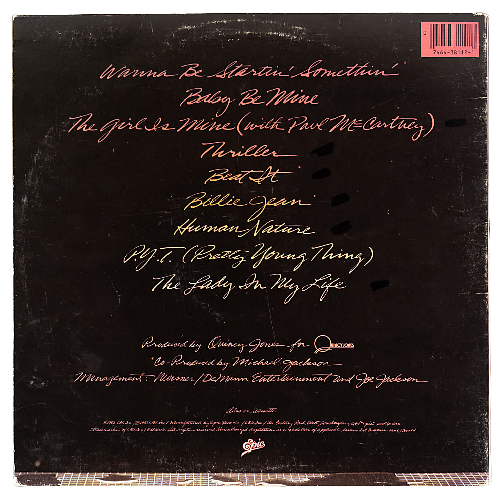 Michael Jackson Boldly Signed 1982 Thriller Album Cover With Full JSA LOA - Mammoth Signature!