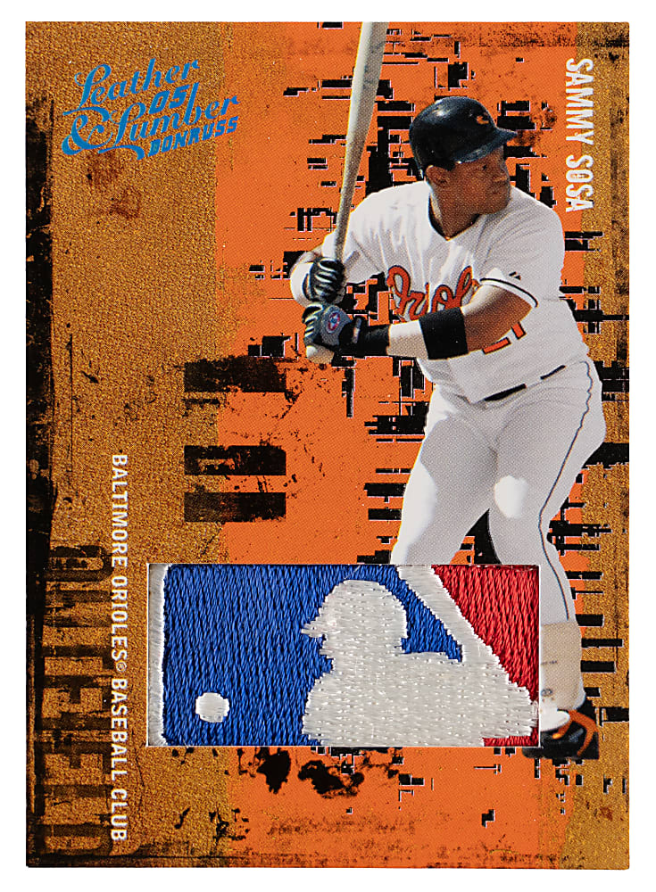 2005 Donruss Leather & Lumber #118 Sammy Sosa MLB Logoman Patch #3/3