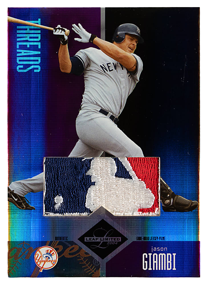 2004 Leaf Limited Threads #50 Jason Giambi MLB Logoman Patch #1/1