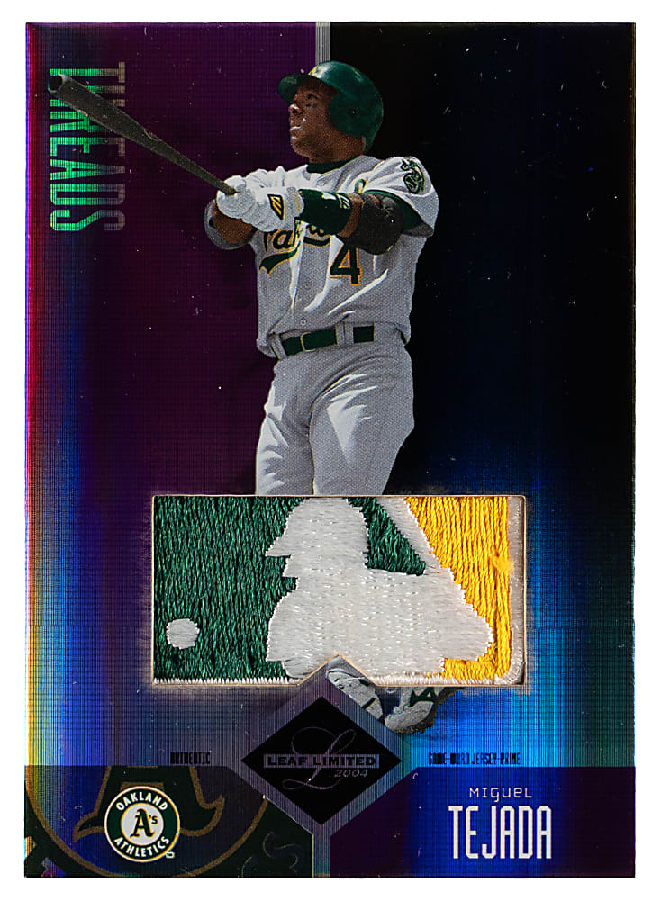2004 Leaf Limited Threads #176 Miguel Tejada MLB Logoman Patch #1/1