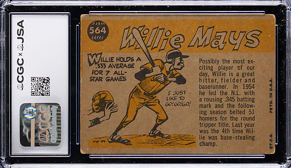 1960 Topps #564 Willie Mays All-Star Signed CGC GOOD+ 2.5 with JSA Auto 10