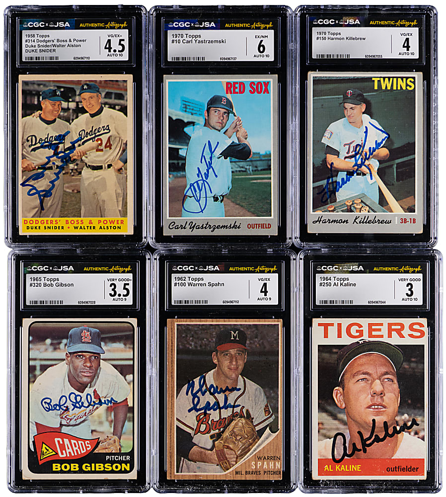 1958-1992 Hall of Fame Signed Card Collection CGC/JSA Graded (19) with (13) Auto 10