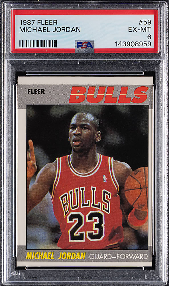 1987-1988 Fleer Basketball #59 Michael Jordan PSA EX-MT 6