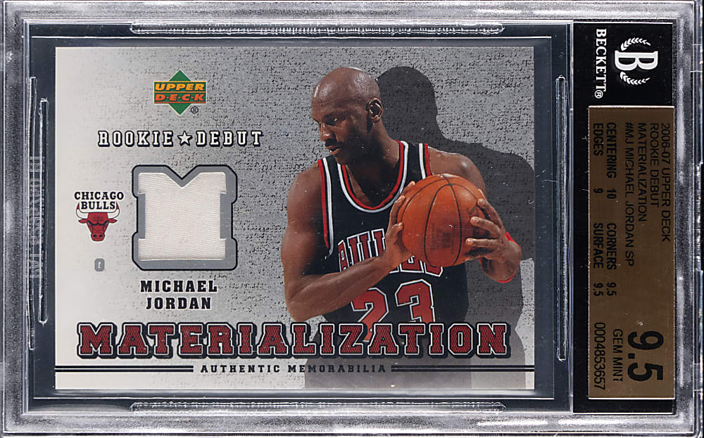 2006 Upper Deck Rookie Debut Basketball Materialization Michael Jordan Jersey SP BGS GEM MINT 9.5