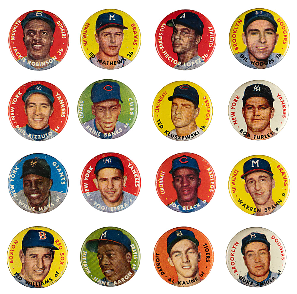 1956 Topps Pins Near Complete Set (58/60)