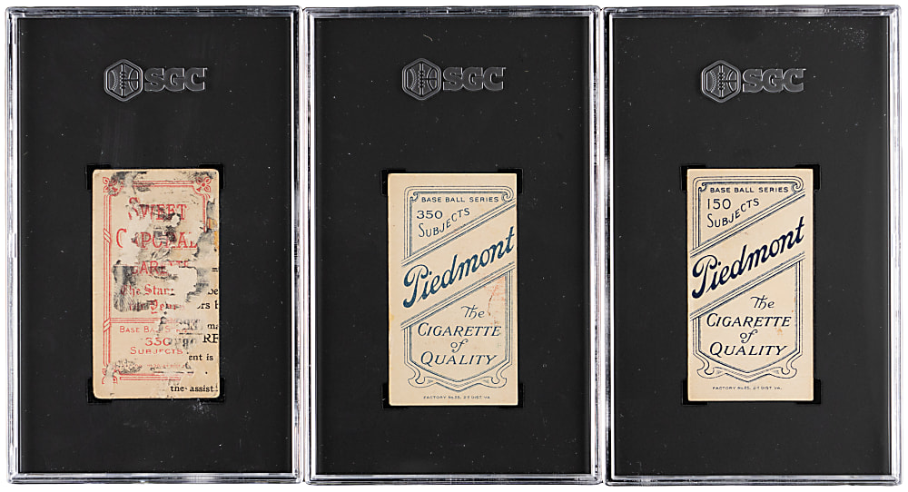1909-1911 T206 White Border Hall of Fame SGC Graded Trio with Bender, Bresnahan & Chance