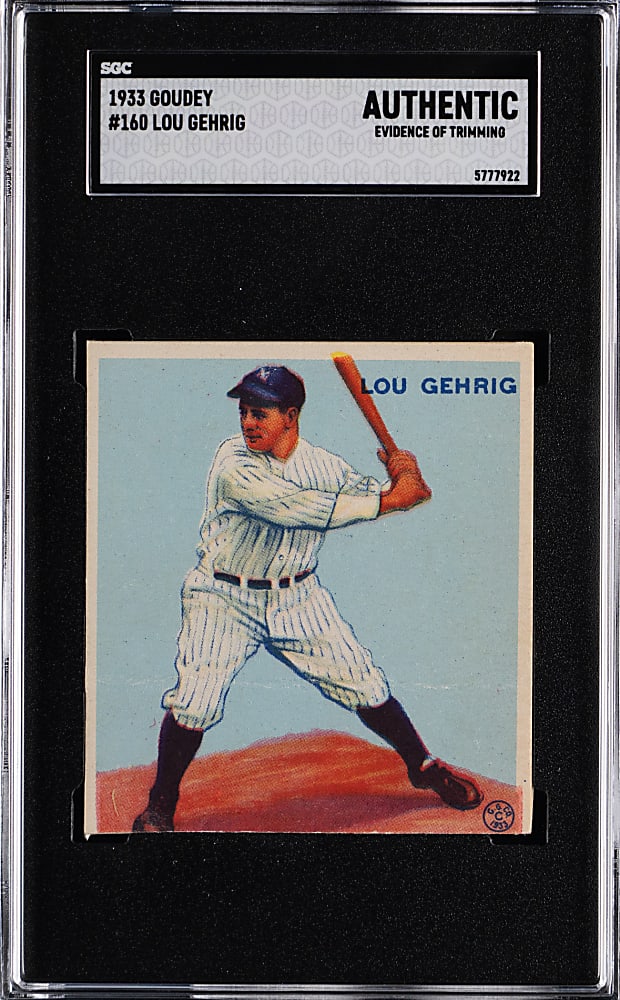 1933 Goudey #160 Lou Gehrig SGC Authentic