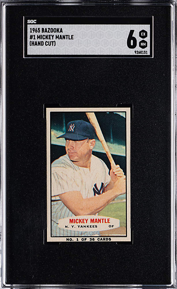 1965 Bazooka #1 Mickey Mantle Hand Cut SGC EX/NM 6